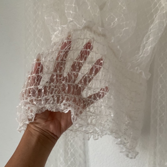 BNWT Free People tulle ivory  blouse sz Small $78 - Picture 2 of 9